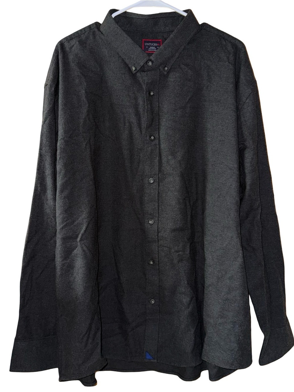 UNTUCKit Chambray L/S Button Down Shirt Men's XXXLC Lightweight Gray Cotton